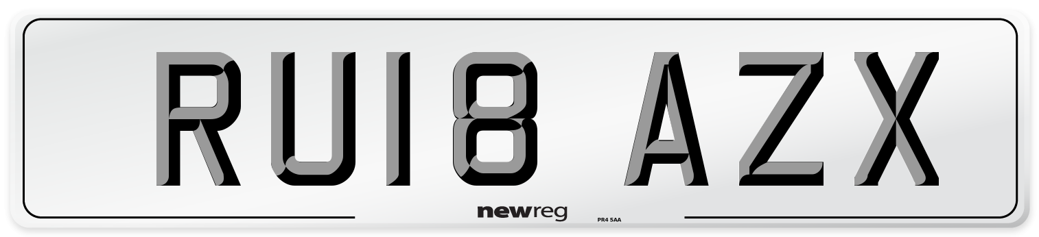 RU18 AZX Number Plate from New Reg